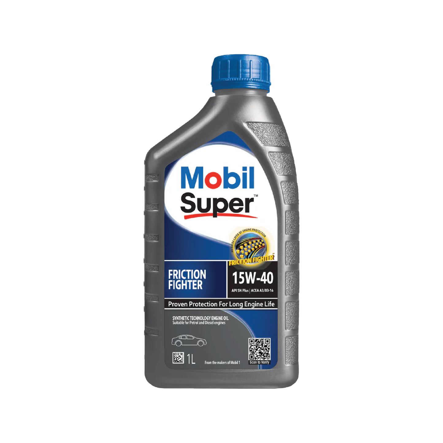 Mobil Super Friction Fighter 15W-40 - Synthetic Engine Oil 1LT
