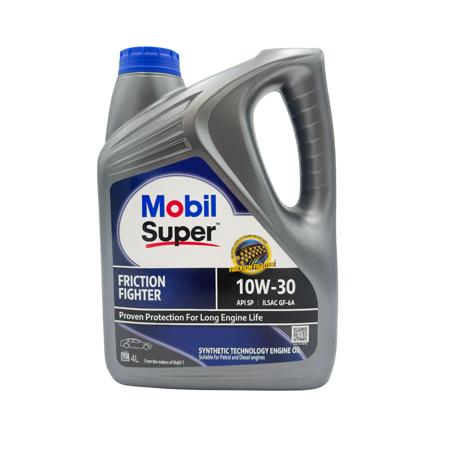 Mobil Super Friction Fighter 10W-30 - Synthetic Engine Oil 4LT
